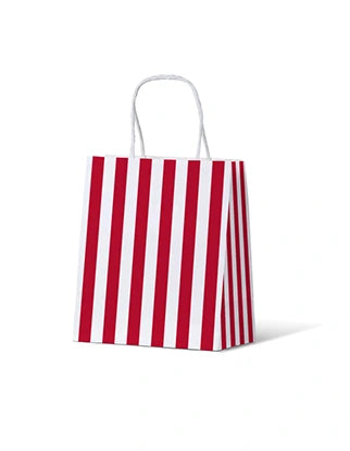 Red and White Striped Gift Bag - Small