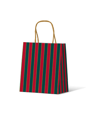 Christmas Stripe Gift Bag - Small