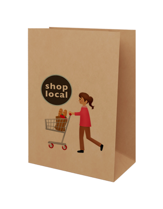 Brown Paper Grocery Bags - XX Large - Custom Printed