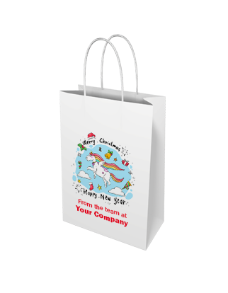 White Kraft Paper Bag - Junior - Custom Printed