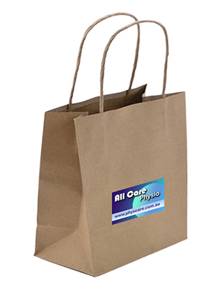 Brown Paper Bag - Toddler with Small Rectangle Sticker Bundle