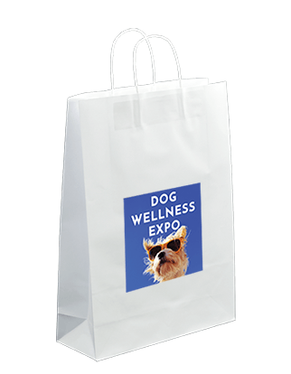 White Paper Bag - Junior with Square Sticker Bundle