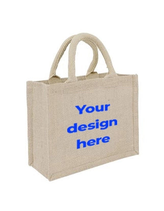 Jute Laminated Tote Bag Small Custom Printed Smartbag