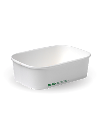 650ml White Rectangle PLA Lined Paper Container