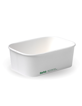 750ml White Rectangle PLA Lined Paper Container