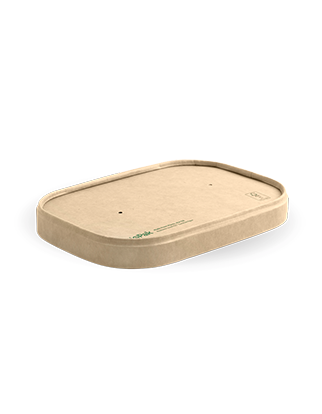 Natural Rectangle PLA Lined Paper Container Lid