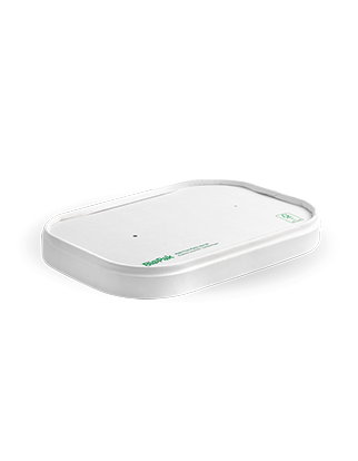 White Rectangle PLA Lined Paper Container Lid