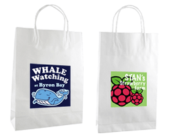 White Paper Bags and Sticker Bundle