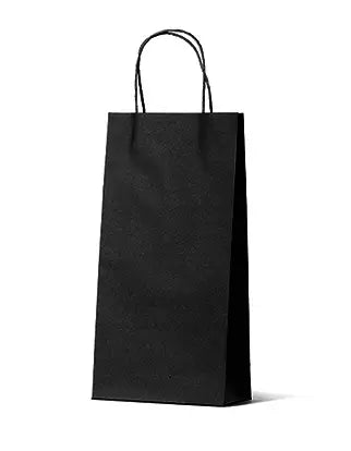 2 Bottle Black Kraft Paper Wine Bags