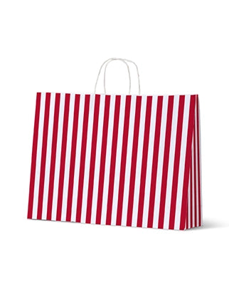 Red and White Striped Gift Bag - Landscape