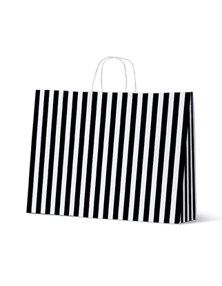 Black and White Striped Gift Bag - Landscape