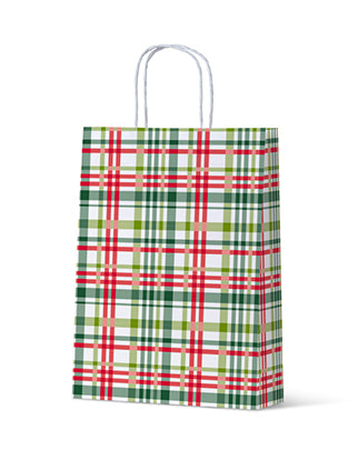 Red and Green Check Gift Bag - Large