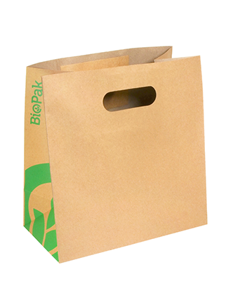 Takeaway Small Die Cut Handle Kraft Paper Bags