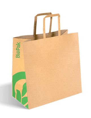 Takeaway Small Flat Handle Kraft Paper Bags