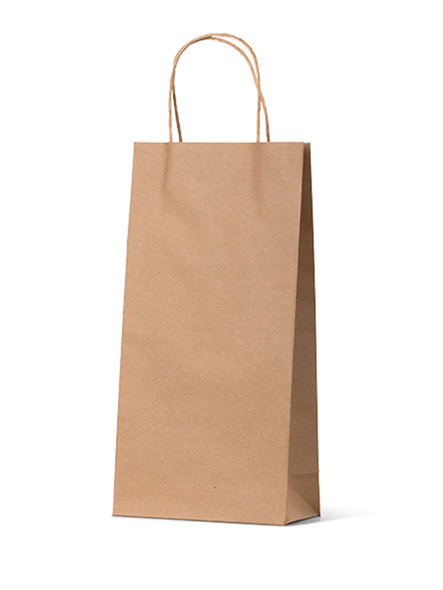 2 Bottle Brown Paper Wine Bags