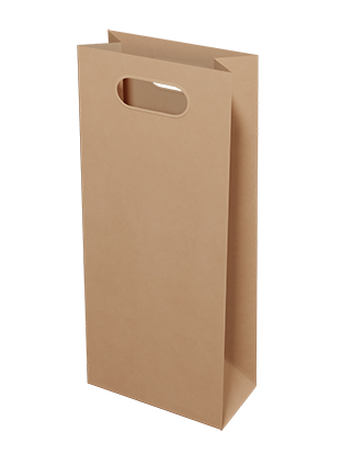 2 Bottle Wine Bags with Die Cut Handles