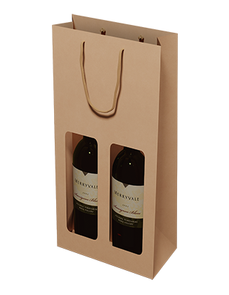 2 Bottle Wine Bags with Window
