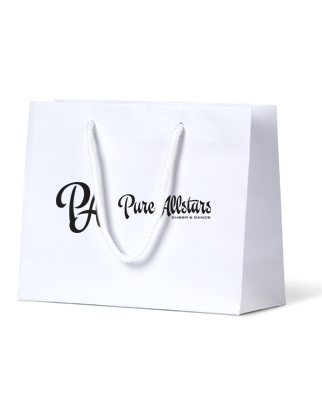 Custom Printed White Matte Laminated Paper Gift Bags - Medium