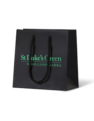 Custom Printed Black Matte Laminated Paper Gift Bags - Small