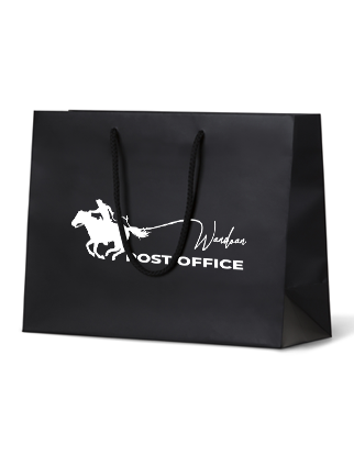 Custom Printed Black Matte Laminated Paper Gift Bags - Large