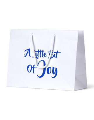 Custom Printed White Matte Laminated Paper Gift Bags - Large