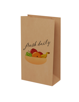 Brown Paper Grocery Bag - Large - Custom Printed