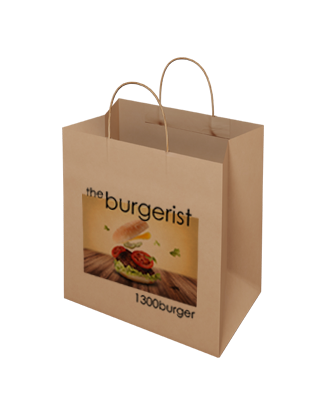 Brown Kraft Paper Bag – Takeaway Medium – Custom Printed