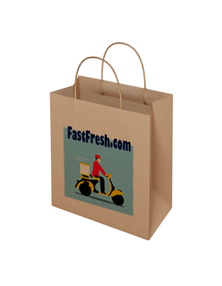 Brown Kraft Paper Bag – Takeaway Small - Custom Printed