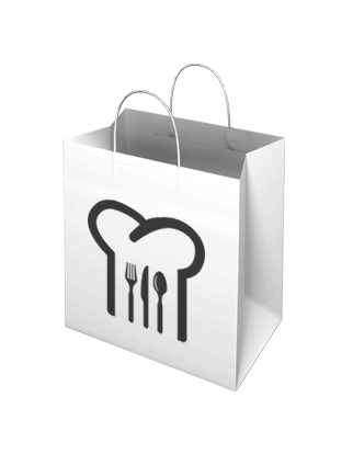 White Kraft Paper Bag – Takeaway Medium - Custom Printed