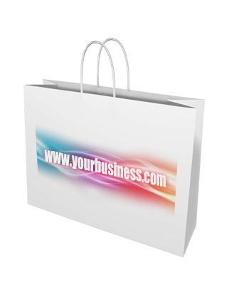 White Kraft Paper Bag - Midi boutique - Custom Printed