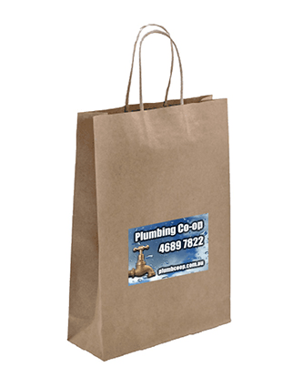 Brown Paper Bag - Small with Large Rectangle Sticker Bundle