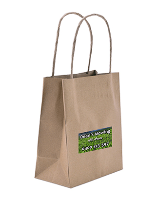 Brown Paper Bag - Bambino with Small Rectangle Sticker Bundle