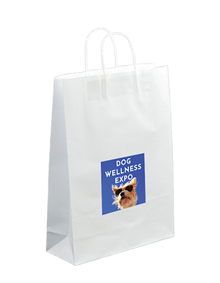 White Paper Bags - Small with Square Sticker Bundle