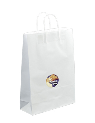 White Paper Bags - Small with Medium Circle Sticker Bundle