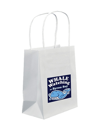 White Paper Bags - Bambino with Square Sticker Bundle