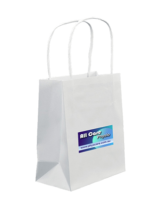 White Paper Bags - Bambino with Small Rectangle Sticker Bundle