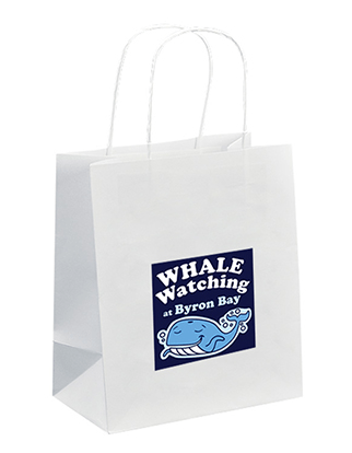 White Paper Bags - Toddler with Square Sticker Bundle
