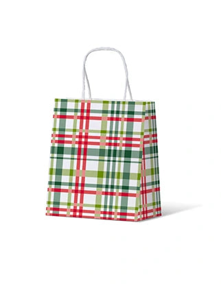 Red and Green Check Gift Bag - Small