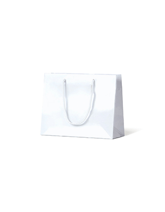 White Gloss Laminated Paper Bags - Medium