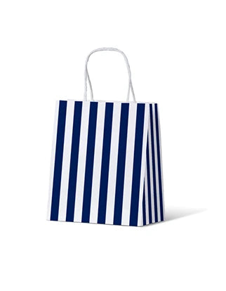 Navy and White Striped Gift Bag - Small
