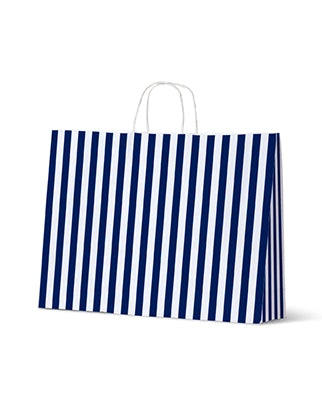 Navy and White Striped Gift Bag - Landscape