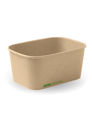 1,000ml Natural Rectangle PLA Lined Paper Container