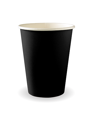 390ml / 12oz (90mm) Black Aqueous Single Wall BioCup