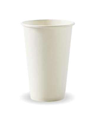 350ml / 12oz (80mm) White Single Wall BioCup