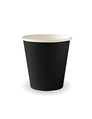 230ml / 6oz (80mm) Black Aqueous Single Wall BioCup