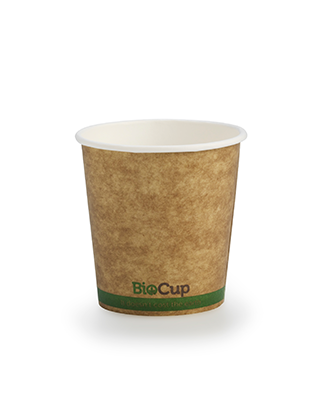 120ml / 4oz (63mm) Kraft Green Stripe Single Wall BioCup