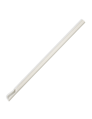 8mm Individually Wrapped Spoon Straw - White